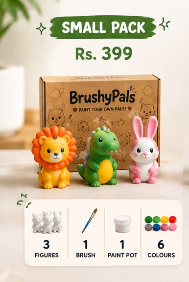 BrushyPals Mini Starter Pack – 3-Piece DIY Painting Kit