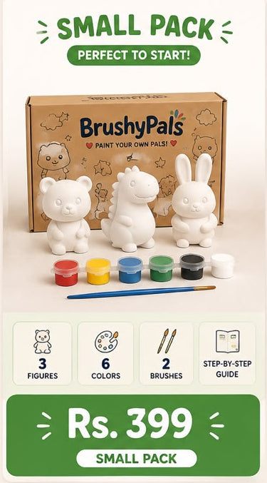 BrushyPals Mini Starter Pack – 3-Piece DIY Painting Kit
