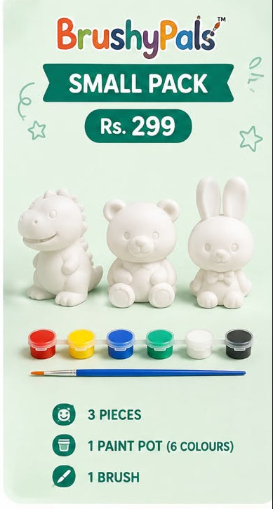 BrushyPals Mini Starter Pack – 3-Piece DIY Painting Kit
