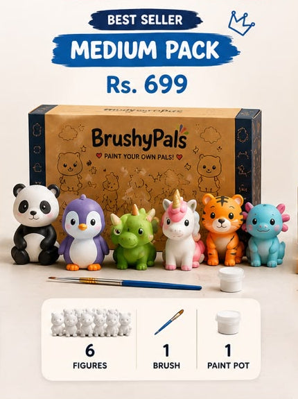 Medium BrushyPals Creative Mix – 7-Piece DIY Painting Kit